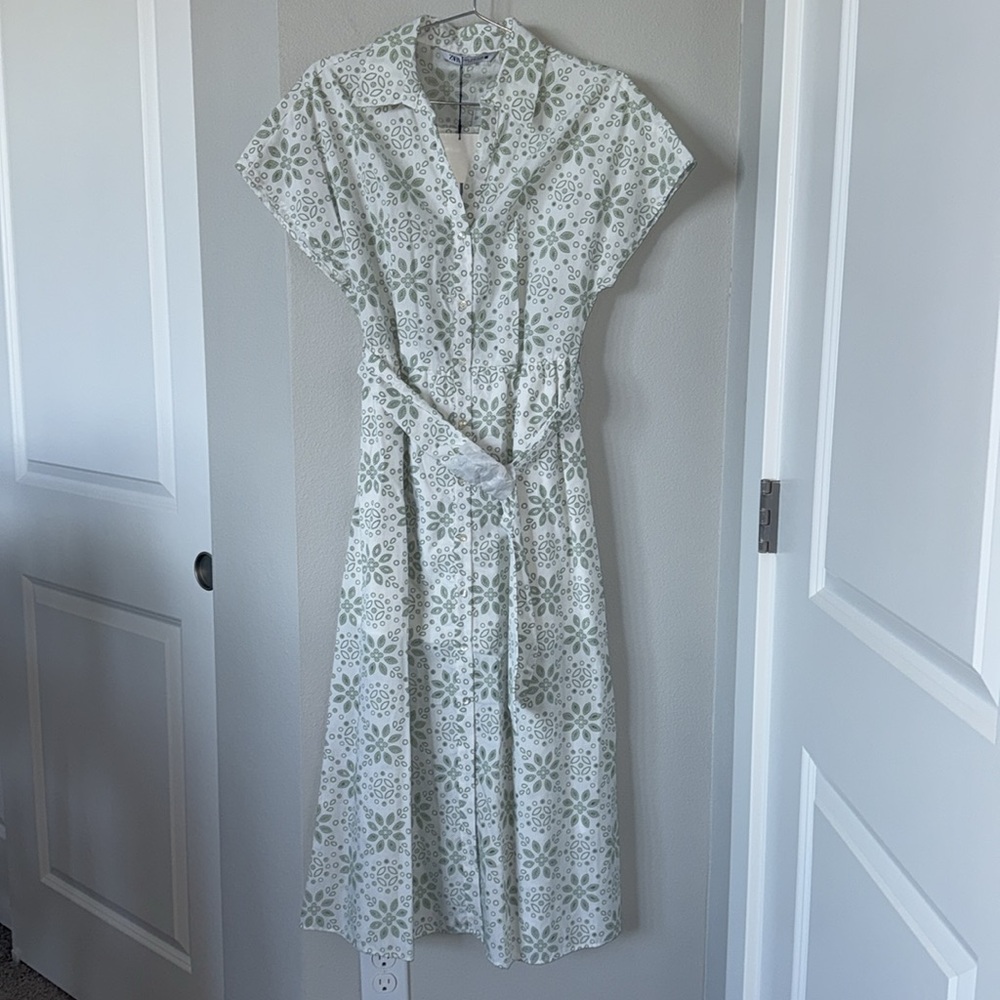 Zara Rubberized Embroidery Midi Dress - Picture 11 of 11